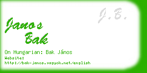 janos bak business card